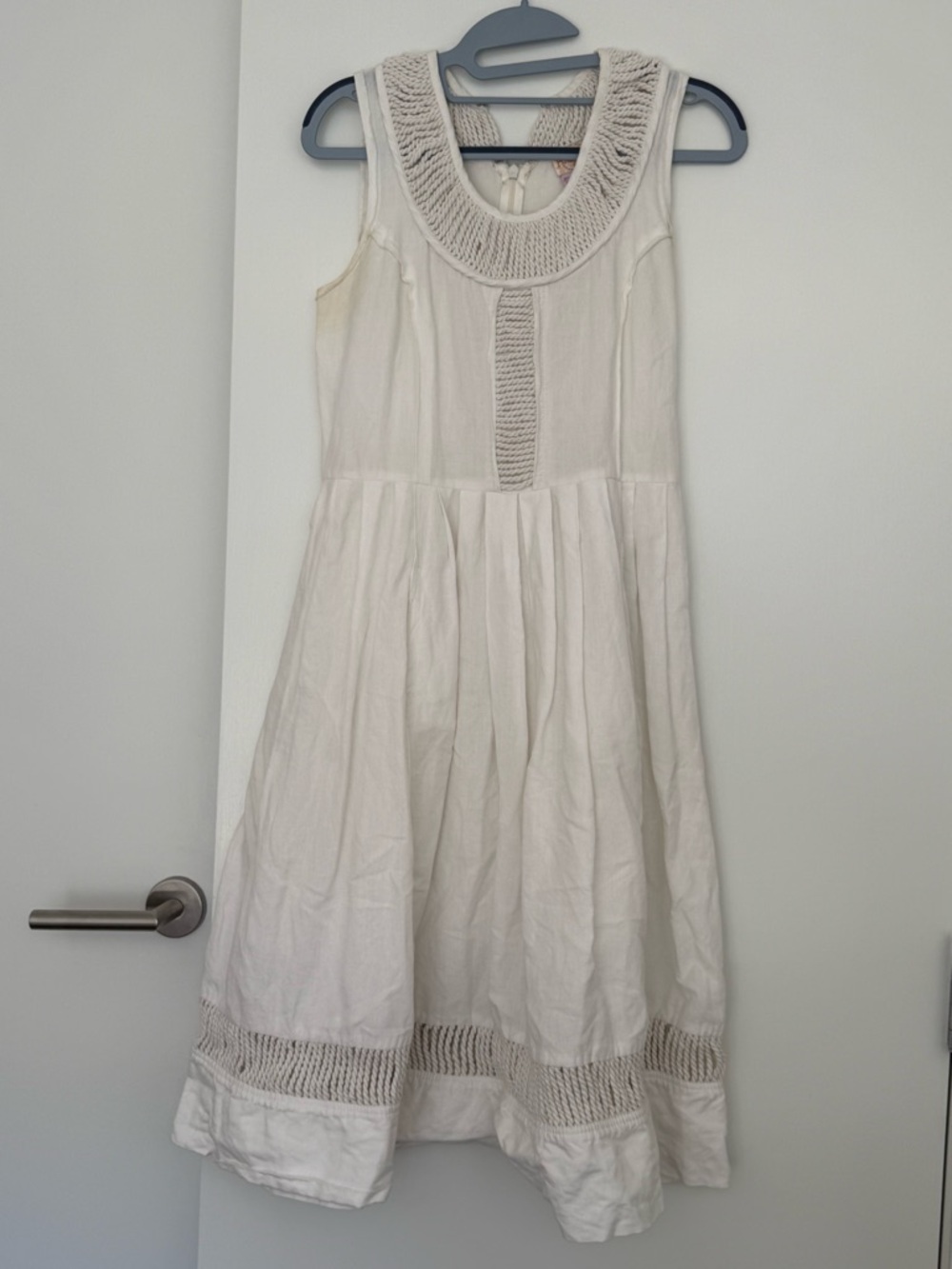 Tracy Reese Cream Crochet-Trim Sleeveless Dress